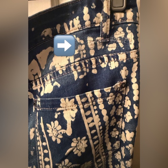 Free People Indigo and White Patterned Flare Jeans - Picture 16 of 16